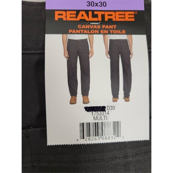 Realtree Pants NWT Men’s 30x30 Dark Grey Canvas Outdoor Hunting Workwear - Picture 10 of 10